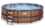 EXIT Piscina di legno ø450x122cm con pompa filtro, marrone
