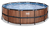 EXIT Piscina fantasia legno ø450x122cm con Sand pompa filtro, marrone