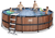 EXIT Piscina fantasia legno ø450x122cm con Sand pompa filtro, marrone