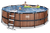 EXIT Piscina fantasia legno ø450x122cm con Sand pompa filtro, marrone