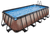 EXIT Piscina Wood 540x250x122cm con pompa filtro a sabbia, marrone