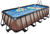 EXIT Piscina Wood 540x250x122cm con pompa filtro a sabbia, marrone