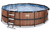 EXIT Wood Pool ø450x122cm mit Abdeckung und Sandfilterpumpe, braun