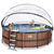 EXIT Wood Pool ø450x122cm mit Abdeckung und Sandfilterpumpe, braun