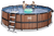 EXIT Wood Pool ø450x122cm mit Abdeckung und Sandfilterpumpe, braun