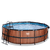 EXIT Piscina Wood ø450x122cm con copertura, filtro a sabbia e pompa termica, marrone