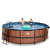EXIT Piscina Wood ø450x122cm con copertura, filtro a sabbia e pompa termica, marrone