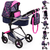 Design Carrito de muñecas combi Neo Vario corazones azul/rosa