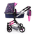 Design Combinatie poppenwagen Vario harten blauw/roze met harten en zeemeermin