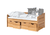 Lit enfant avec tiroirs de rangement Mini Micki hêtre naturel 4 tiroirs, matelas 80x160 cm