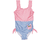 Maillot de bain enfant 1 pièce anti-UV crabe bleu/rose