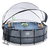 EXIT Frame Pool ø427x122cm (12v Sandfilter) – Grau + Sonnendach