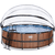 EXIT Frame Pool ø488x122cm(12v Sand filter) - Trä + Soltak