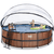 EXIT Frame Pool ø488x122cm(12v Sand filter) - Trä + Soltak