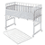 Co-sleeper en ledikant 3in1 wit met barrier Style grijs