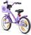 Kinderfahrrad 14" , Violett-Weiß mit Stützrädern