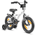 Bicicleta para niños 14" con ruedines blanco y negro