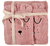 Frottier-Set Kaputzenbadetuch & Waschhandschuh rosa