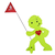 Street buddy Figura de advertencia para mayor seguridad de los niños - verde