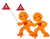 Street buddy Figura di avvertimento per una maggiore sicurezza dei bambini - orange Set di