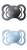 napp Supreme Baby Blue / Iron Silicone 0-6 månader, 2 st.