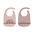 Bavoir bébé Ozzo silicone rose lot de 2