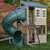 Maison cabane de jardin enfant toboggan Cozy Escape bois 29045