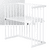 Beistellbett Buche natur | Matratze Prime | Nestchen, weiß Sternemix lichtgrau/silbergrau