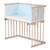 Beistellbett Buche natur | Matratze Prime | Nestchen, himmelblau Punkte weiß