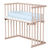 Beistellbett Buche natur | Matratze Prime | Nestchen, himmelblau Punkte weiß