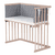 Beistellbett Buche natur | Matratze Prime | Nestchen, diamantgrau meliert Sterne weiß