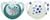 Soother Star Day & Night , maat 3 in groen/blauw