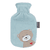 fashy® Wärmflasche 0,8L mit Flauschbezug Otter Öhrli blau