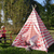 Kindertent, roze-wit