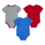 3er Pack Bodies grau/blau/rot