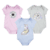 3-Pack Bodysuits fioletowy/niebieski/szary