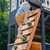 Maison cabane de jardin enfant toboggan Cozy Escape bois bleu marine P280147E