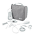 Beauty case da appendere con 9 accessori - grigio/verde