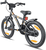 Bicicleta para niños 16", Black mate Orange con ruedas de entrenamiento