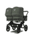 Zwillingswagen Donkey 5 Twin Complete Black/Forest Green Inklusive Gratis Erweiterungsset