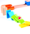 Zweispurige Murmelbahn mit Domino