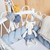 Baby Gym Knoten Set, Blau-Grau-Curry Gelb