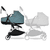 Kinderwagen YOYO 0+ connect White mit Liegewanne Aqua