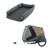 Remolque bicicleta para perro Tammo Moss green con cama Asphalt grey