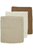 Muslin-vaskekluter 3-pakning Uni Off white / Sand /Toffee