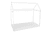 Lit cabane au sol enfant hjemly bois blanc 70x140 cm