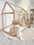 Lettino montessori a forma di casa - hjemly 70 x 140 cm naturale