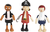 Muñecas dobladoras Figuras de piratas