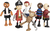 Muñecas dobladoras Figuras de piratas