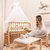Ciel pour lit cododo coton bio Royal noeud tous modèles beige paillettes dorées